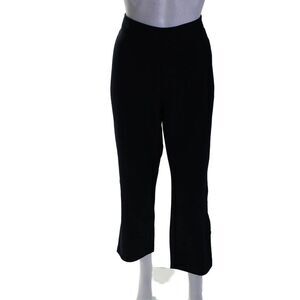 Just One Answer Women's Hook Closure Flat Front Straight Leg Pants Black Size M